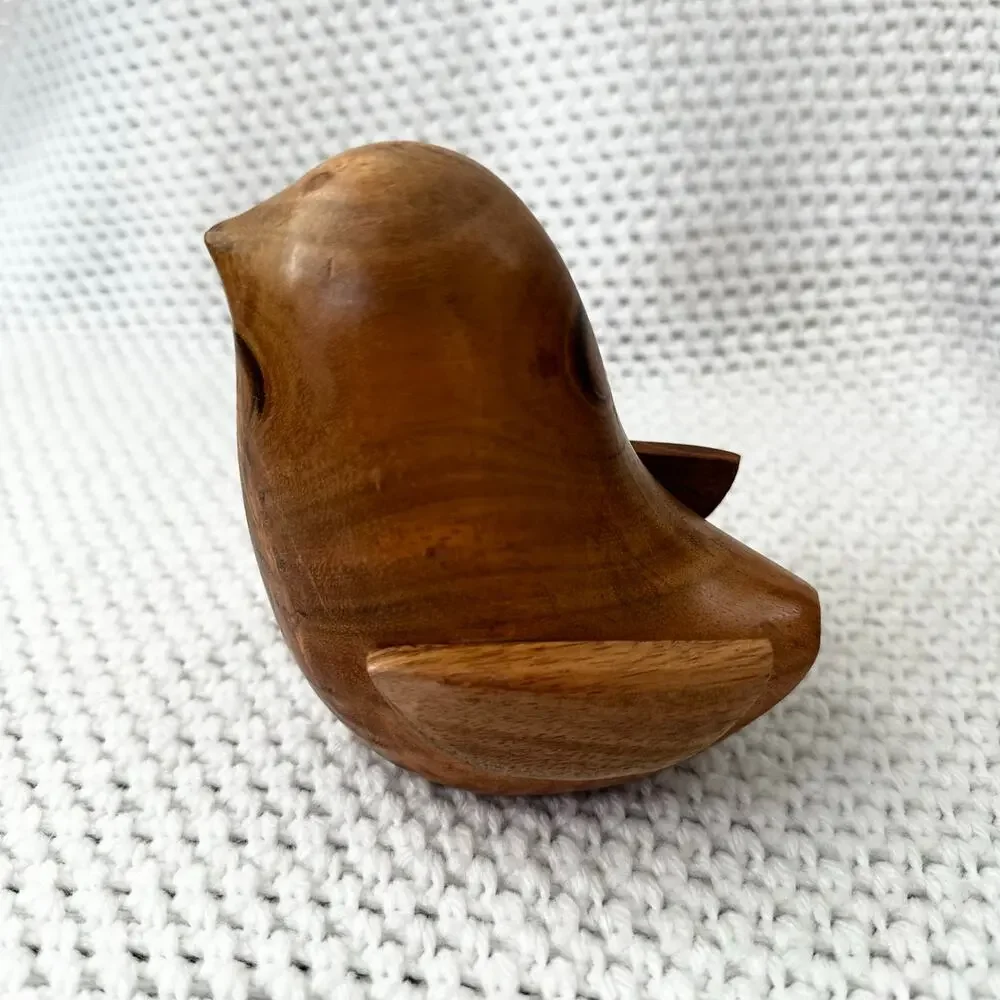 Crate & Barrel Easter Spring Wooden Small Chick Figurine Decor 5